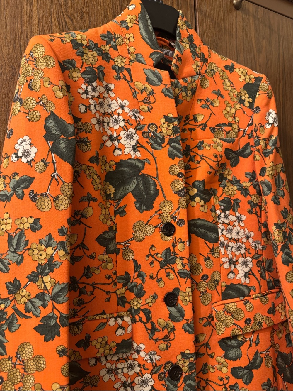 NWT J. Crew Collection Ratti Regent Top Coat Terracotta Floral Wool Blend Size 6 - Picture 7 of 16